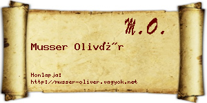 Musser Olivér névjegykártya