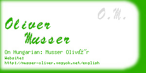oliver musser business card
